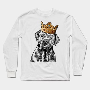 Cane Corso Dog King Queen Wearing Crown Long Sleeve T-Shirt